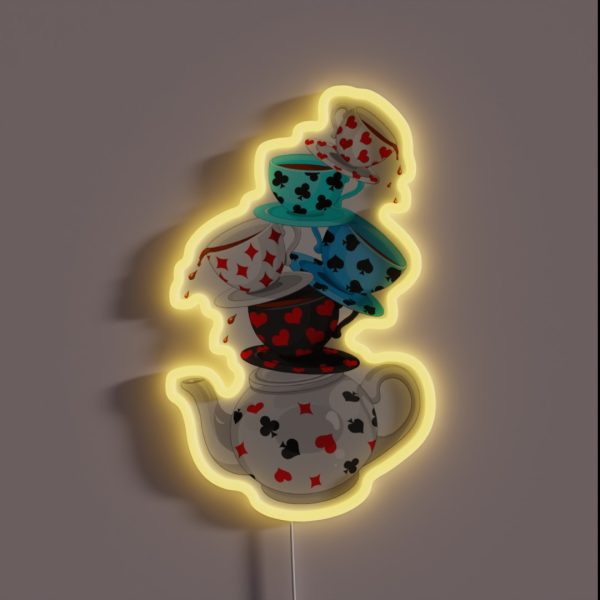 Tea Cups Wonderland RGB Neon Sign