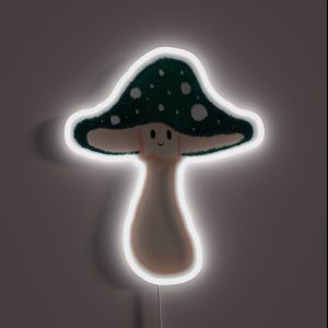 Teal Amanita Muscaria Mushroom RGB Neon Sign