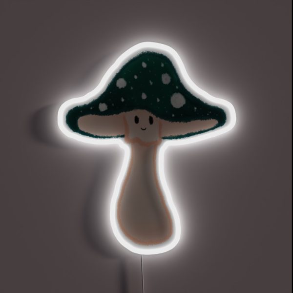 Teal Amanita Muscaria Mushroom RGB Neon Sign