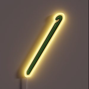 Teal Crochet Hook RGB Neon Sign
