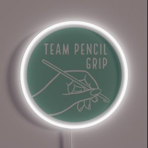 Team Pencil Grip Crochet Hook RGB Neon Sign