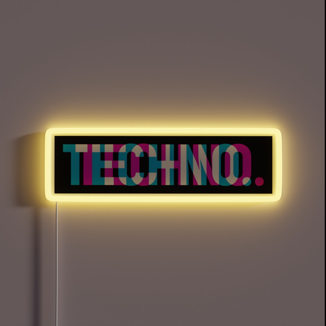 Techno RGB Neon Sign Techno RGB Neon Sign