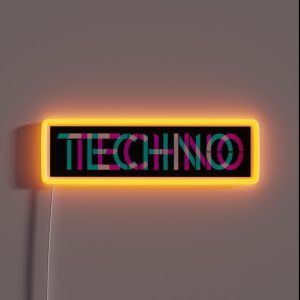 Techno Techno Music 3D Look RGB Neon Sign Techno Techno Music 3D Look RGB Neon Sign
