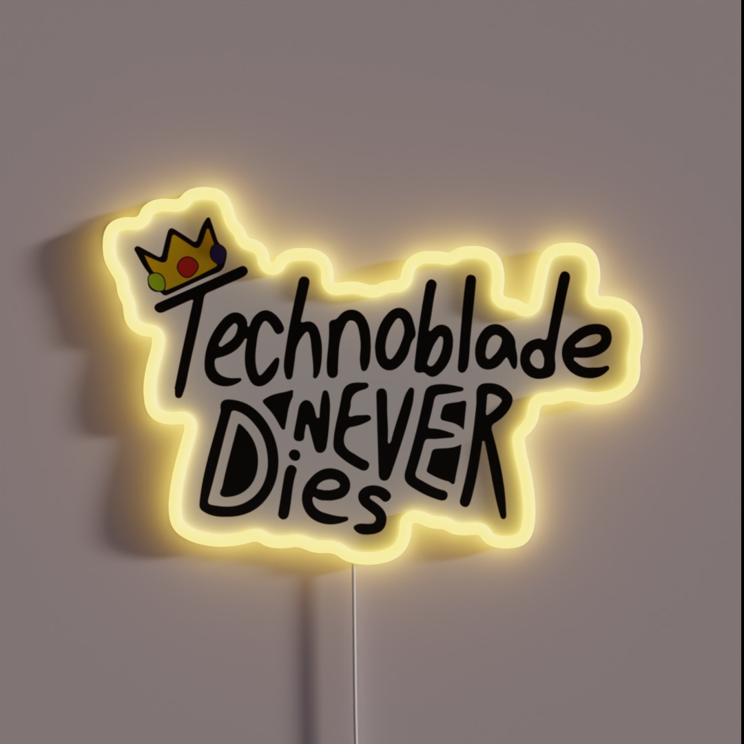 Technoblade Never Dies RGB Neon Sign Technoblade Never Dies RGB Neon Sign