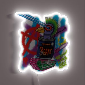 Technopigeon Techno Pigeon Graffiti RGB Neon Sign