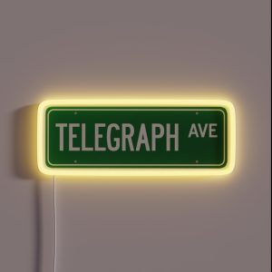 Telegraph Ave Street Sign RGB Neon Sign
