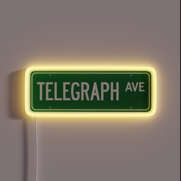 Telegraph Ave Street Sign RGB Neon Sign