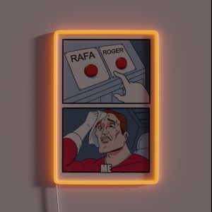 Tennis Memes Rafa Roger Meme RGB Neon Sign
