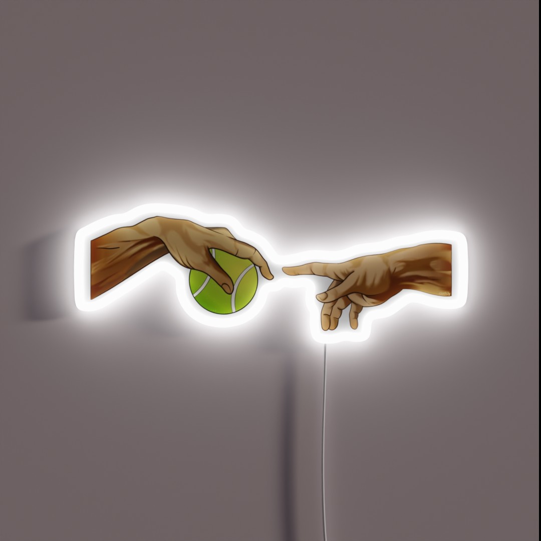 Tennis Michelangelo Tennis Ball Hand Tennis RGB Neon Sign Tennis Michelangelo Tennis Ball Hand Tennis RGB Neon Sign