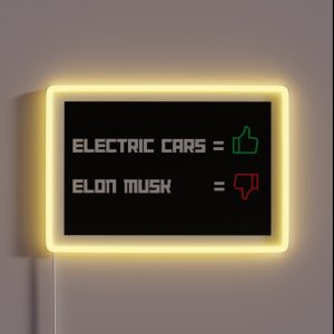 Tesla Bumper Electric Cars Yes Elon Musk No RGB Neon Sign