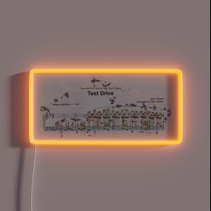 Test Drive Sheet Music Art RGB Neon Sign