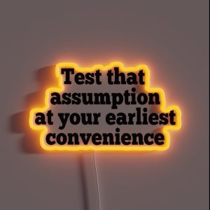 Test That Assumption At Your Earliest Convenience Funny Polite Way To Say FAFO RGB Neon Sign