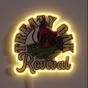 Texas Cpuntry Rock Treaty Oak Revival Logo RGB Neon Sign Texas Cpuntry Rock Treaty Oak Revival Logo RGB Neon Sign