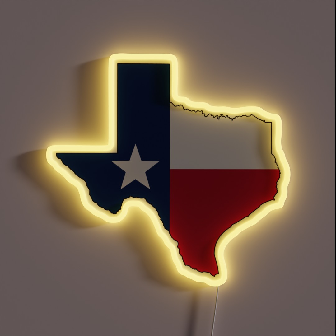 Texas Flag RGB Neon Sign Texas Flag RGB Neon Sign
