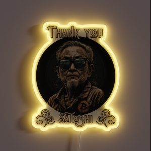 Thank You Satoshi Nakamoto RGB Neon Sign Thank You Satoshi Nakamoto RGB Neon Sign