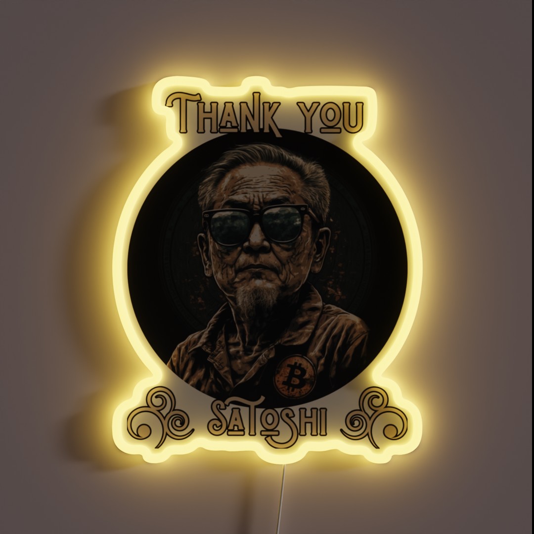 Thank You Satoshi Nakamoto RGB Neon Sign Thank You Satoshi Nakamoto RGB Neon Sign