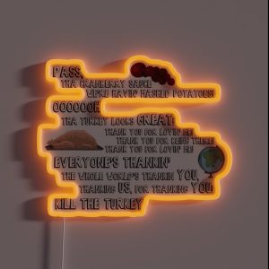 Thanksgiving Song Linda RGB Neon Sign