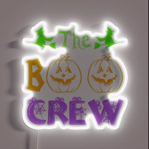 The Boo Crew Halloween Men Women Funny Friends Girls Boys RGB Neon Sign