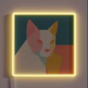 The Cat As Bauhaus Style Art RGB Neon Sign