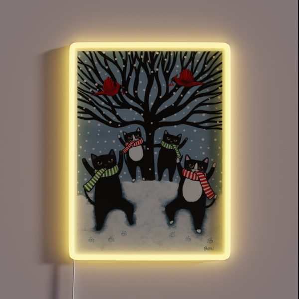 The Cats Celebration Of Winter RGB Neon Sign