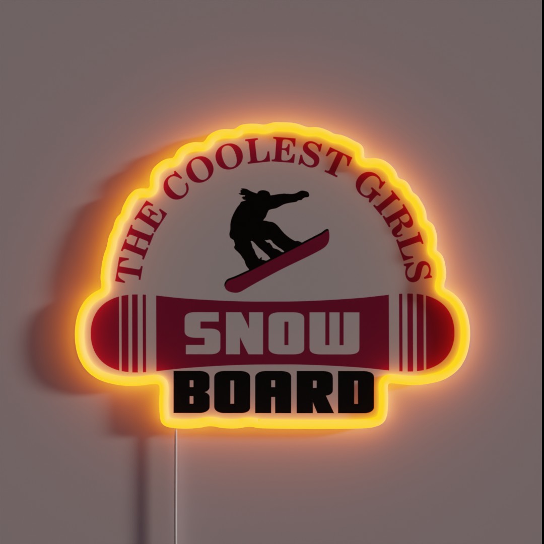 The Coolest Girls Snowboard RGB Neon Sign The Coolest Girls Snowboard RGB Neon Sign