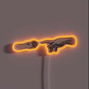 The Creation Of Adam And His Pet RGB Neon Sign