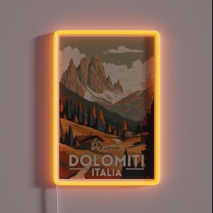 The Dolomites Italy Retro Vintage Travel RGB Neon Sign