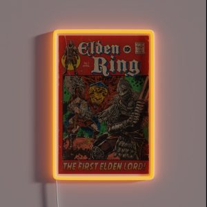 The First Elden Lord Elden Ring Comic Book Cover Fan Art RGB Neon Sign