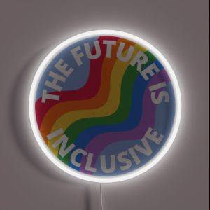 The Future Is Inclusive Pride Rainbow Blue RGB Neon Sign The Future Is Inclusive Pride Rainbow Blue RGB Neon Sign
