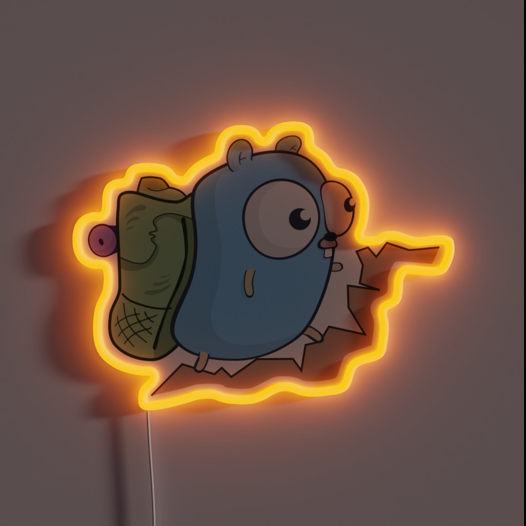 The Go Gopher Hiking RGB Neon Sign The Go Gopher Hiking RGB Neon Sign