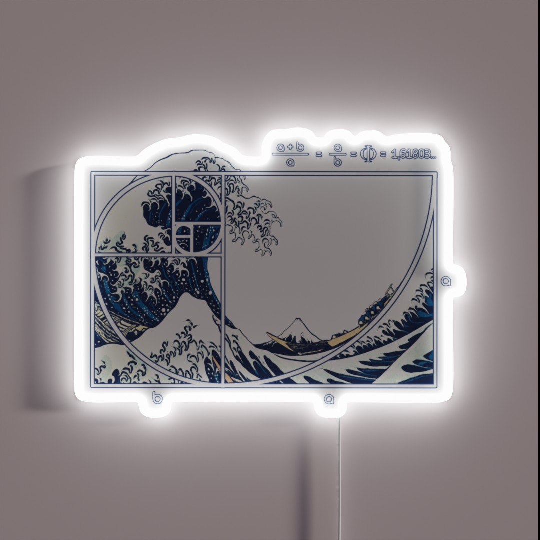 The Great Fibonacci Wave RGB Neon Sign The Great Fibonacci Wave RGB Neon Sign