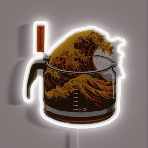 The Great Wave Of Caffeine RGB Neon Sign