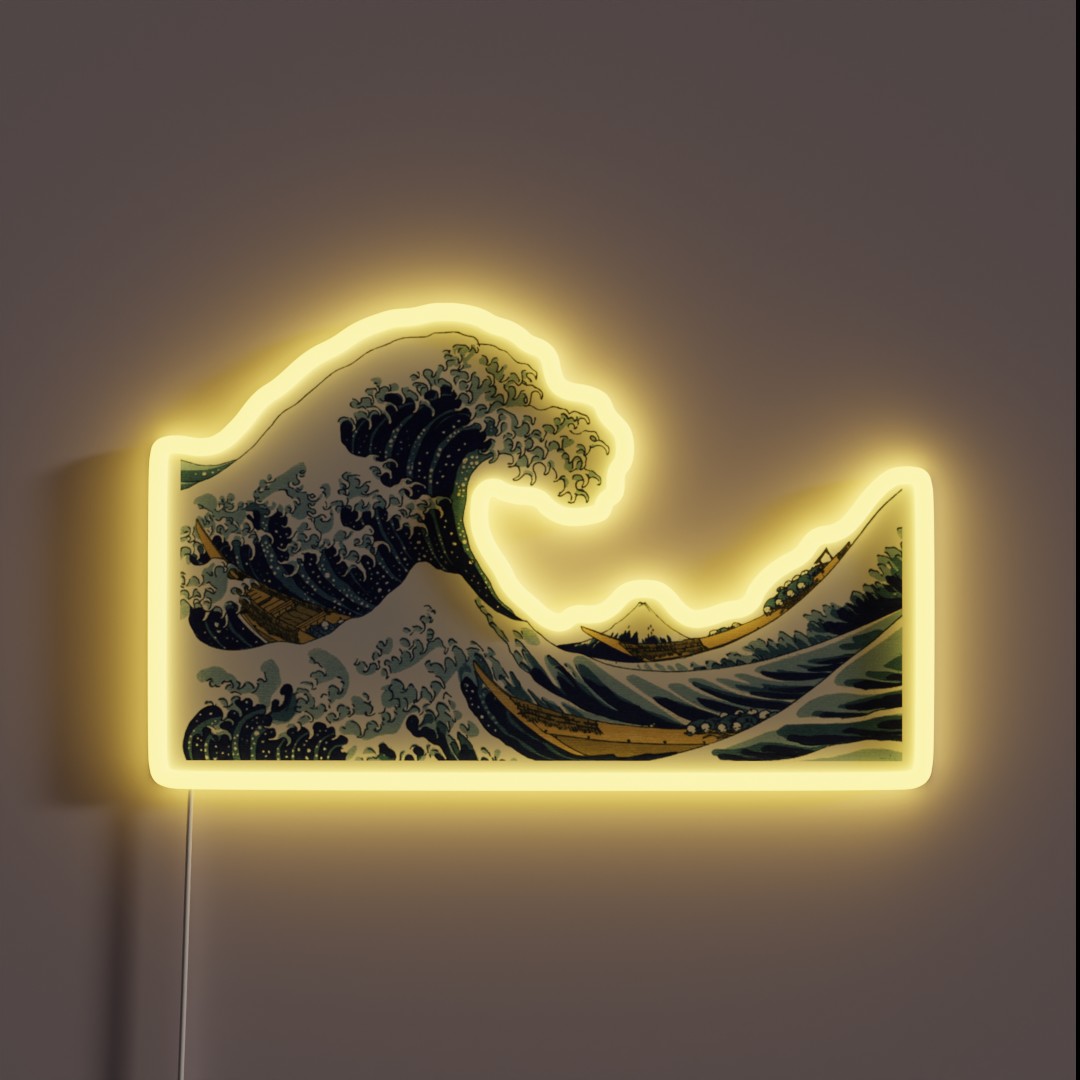 The Great Wave Off Kanagawa RGB Neon Sign The Great Wave Off Kanagawa RGB Neon Sign