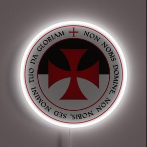 The Knights Templar Cross Christian Crusader Seal Motto Tee RGB Neon Sign