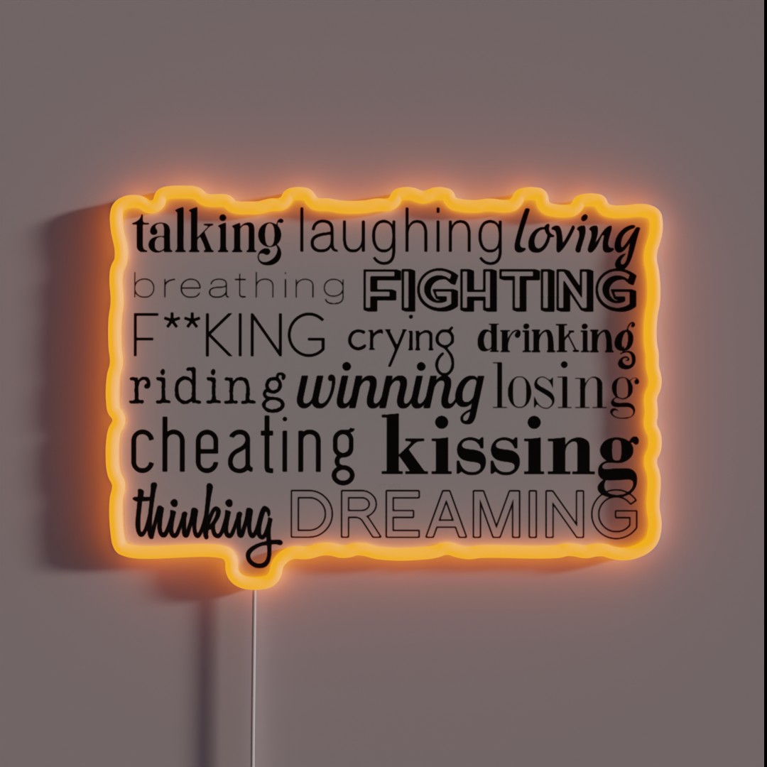 The L Word Talking Laughing Loving Clean RGB Neon Sign The L Word Talking Laughing Loving Clean RGB Neon Sign