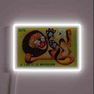 The Lion And The Gnat French Matchbox Label RGB Neon Sign