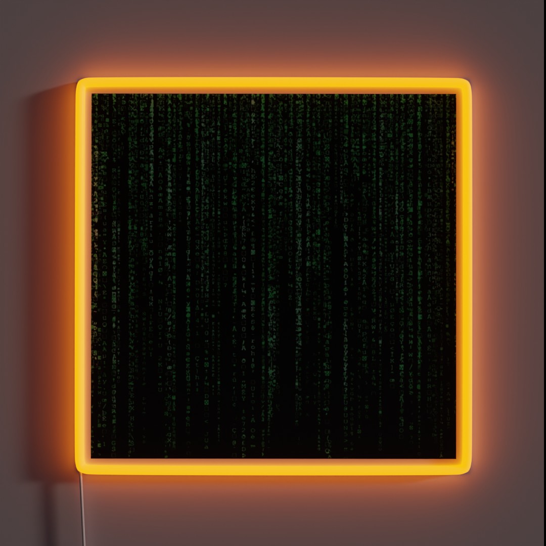 The Matrix Code Background Pattern RGB Neon Sign The Matrix Code Background Pattern RGB Neon Sign