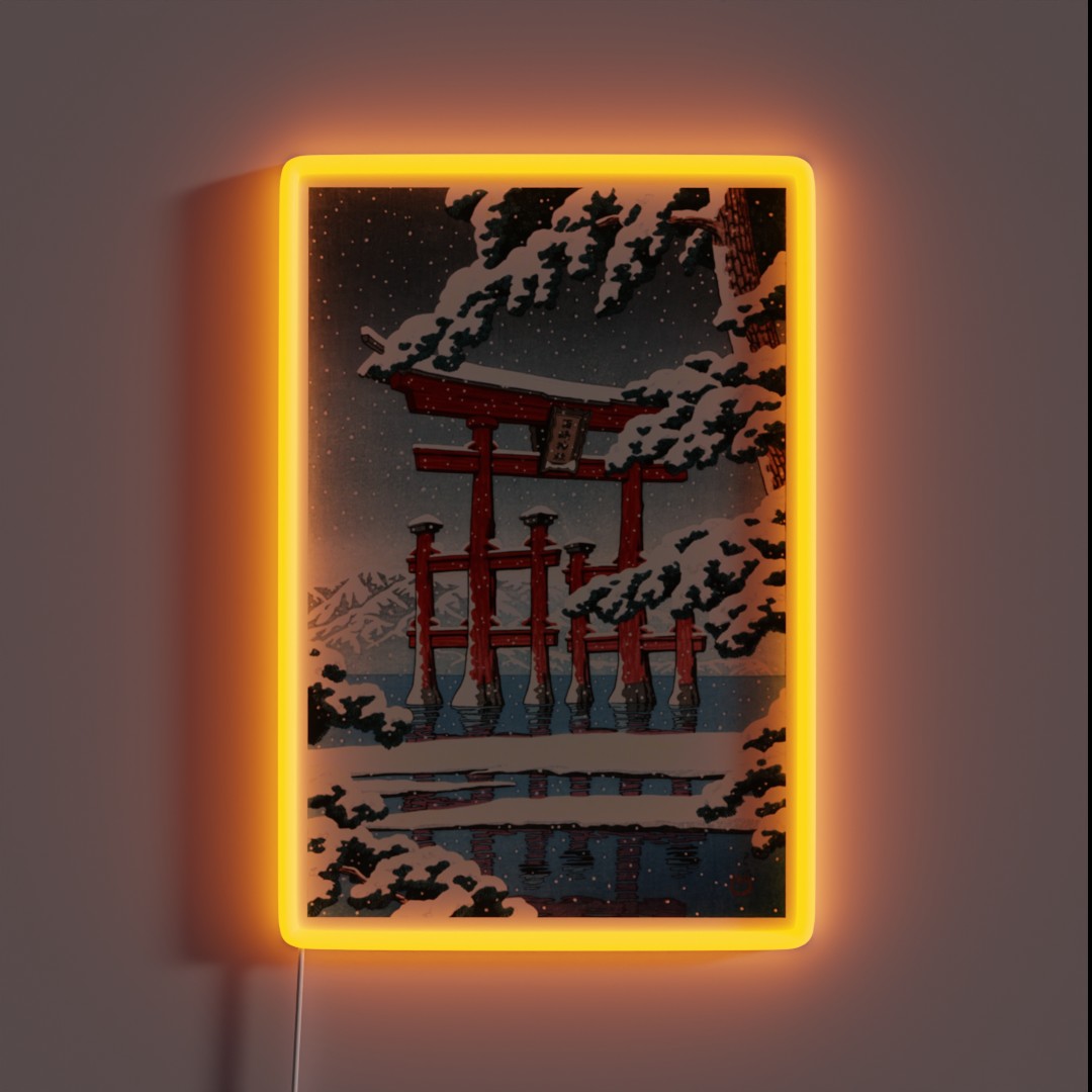 The Miyajima Shrine In Snow RGB Neon Sign The Miyajima Shrine In Snow RGB Neon Sign