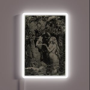 The Nymph Caught The Dryad In Her Arms By H R Millar 1904 Sapphic Vintage Print RGB Neon Sign