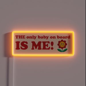 The Only Baby On Board Is ME Baby On Board Cute Pastel Flower Bumper RGB Neon Sign