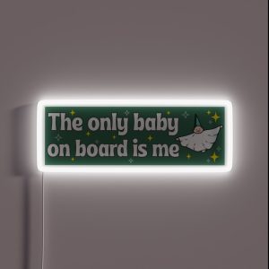 The Only Baby On Board Is Me Funny Me As A Baby Meme Bumper RGB Neon Sign