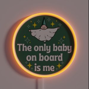 The Only Baby On Board Is Me Funny Me As A Baby Meme Bumper RGB Neon Sign