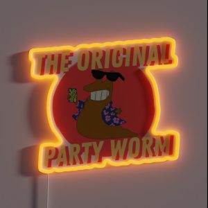 The Original Party Worm 2 RGB Neon Sign