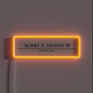 The Rose Bowl Coordinates Pasadena California RGB Neon Sign