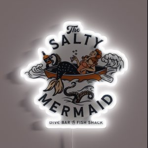 The Salty Mermaid Dive Bar And Fish Shack RGB Neon Sign