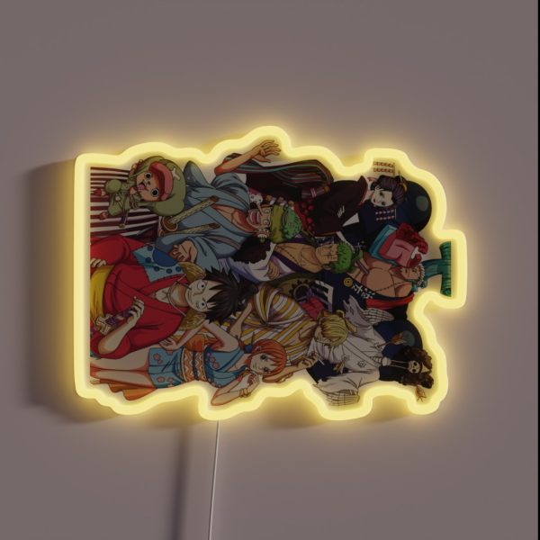 The Straw Hat Crew In Wano Gear Full Size RGB Neon Sign