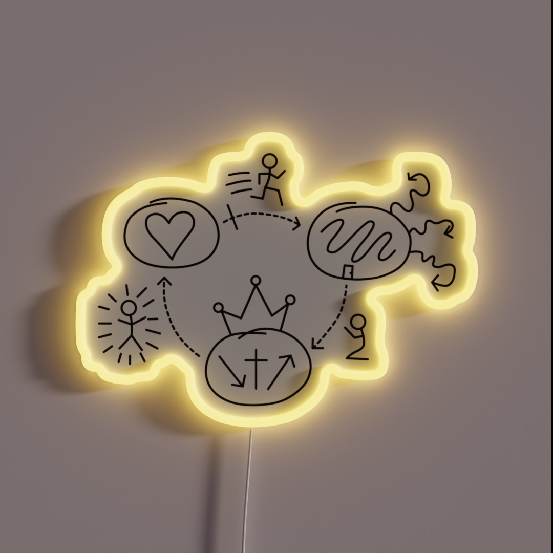 The Three Circles Gospel Presentation Tool RGB Neon Sign The Three Circles Gospel Presentation Tool RGB Neon Sign