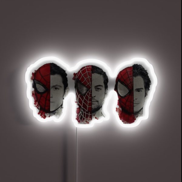 The Three Spidermen RGB Neon Sign