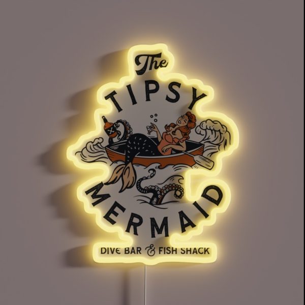 The Tipsy Mermaid Dive Bar And Fish Shack RGB Neon Sign