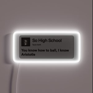 The Tortured Poets Department Taylor Swift So High School Lyrics You Know How To Ball I Know Aristotle RGB Neon Sign